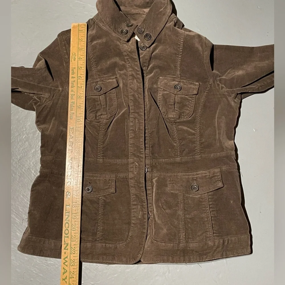 Sonoma Womens Large Brown Button Down Jacket with Pockets
